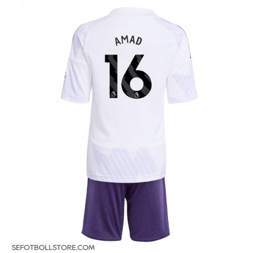 Manchester United Amad Diallo #16 Replika babykläder Bortaställ Barn 2025-26 Kortärmad (+ korta byxor)